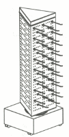 3-Sided Rotating Pegboard Floor Fixture