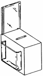 White Acrylic Collection Ballot Box with Pocket and Sign Holder