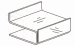 Electronic product display riser with sign holder.