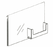 Acrylic Sign Holder with Literature Pocket for Slatwall or Gridwall Display