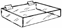 Slatwall Display Tray in a variety of sizes and shapes.  Extra large tray available with braces.