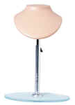 Small Necklace Display Form with Glass Oval Base Adjusts in Height from 10 to 15 1/2 inches tall.
