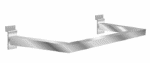 U shaped rectangular slatwall hangrail is designed for use on slatwall panels, gondolas, towers or merchandisers.