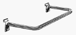 U shaped round slatwall hangrail is designed for use on slatwall panels, gondolas, towers or merchandiers.